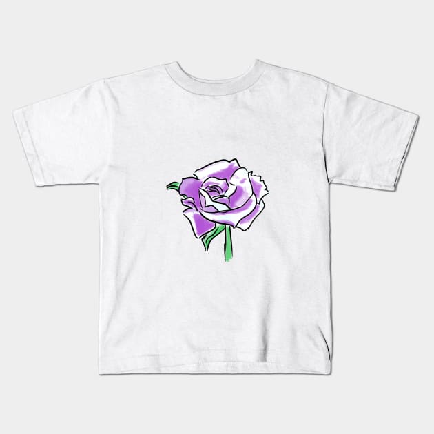 Flower Rose Kids T-Shirt by Uwaki